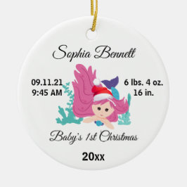 Custom Foto Baby's Girl First Christmas 2022 Keramik Ornament