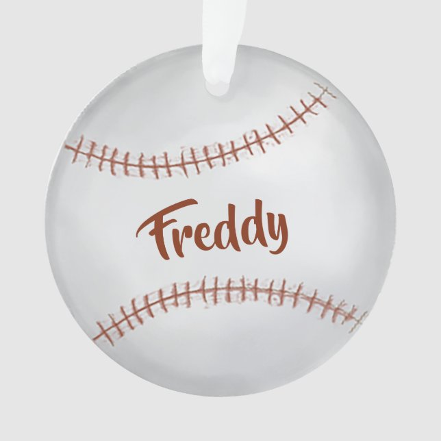 Custom Foto Baseball Simple Typografie Ornament (Vorderseite)