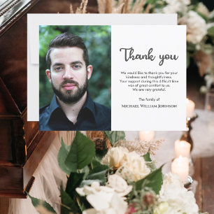 Custom Foto Bereavement Memorial Beerdigung Beilei Dankeskarte