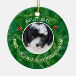 Custom Foto Bernedoodle 1. Weihnachten Keramik Ornament
