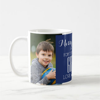 Custom Foto Best Opa Weihnachts-Tasse Blau Tasse