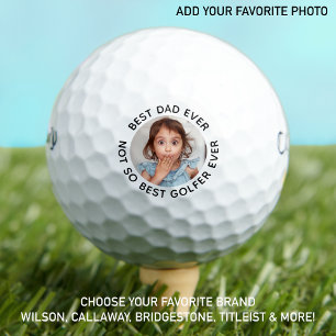 Custom Foto Best Vater Ewiger Schwarz-weiß Golfball