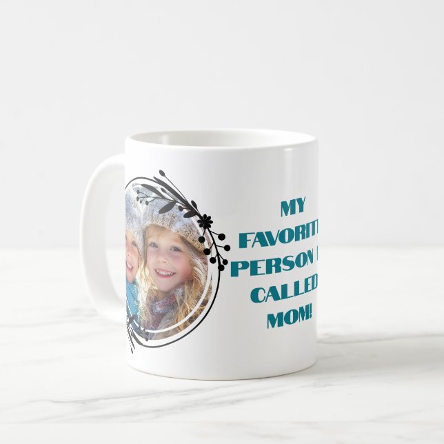 Custom Foto Beste Mutter je Tag Mütter Kaffeetasse (Vorderseite Links)