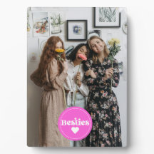 Custom Foto besticht Freunde Retro-Typografie rosa