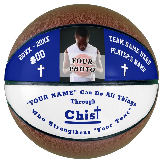 Custom Foto Bible Verse Basketball, Personalisiert Basketball (Vorderseite)