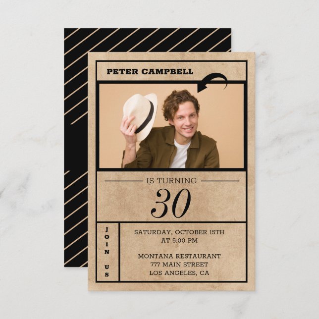 Custom Foto Birthday Einladung (Vorne/Hinten)