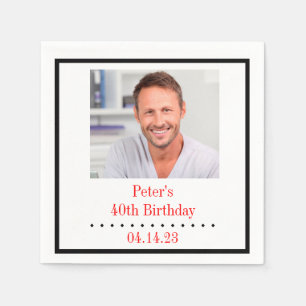 Custom Foto Birthday Paper Napkin Serviette