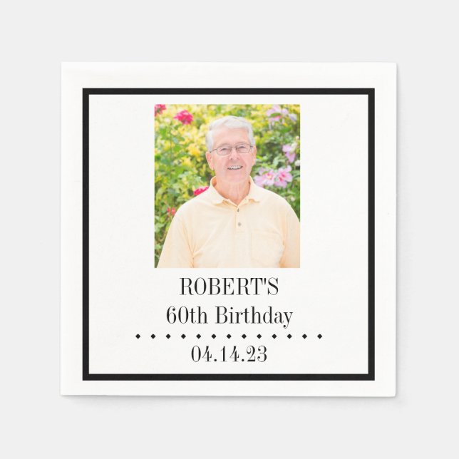 Custom Foto Birthday Paper Napkin Serviette (Vorderseite)