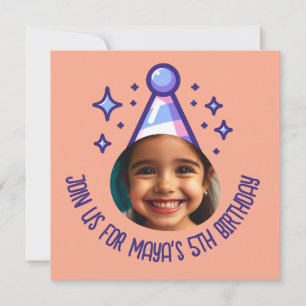 Custom Foto Birthday Party Hat Einladung