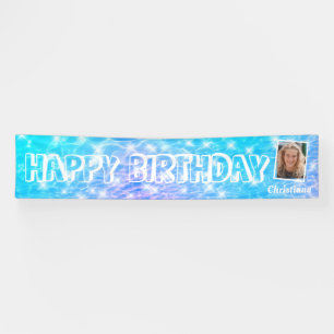 Custom Foto Birthday Pool Party Pool Wassertropfen Banner