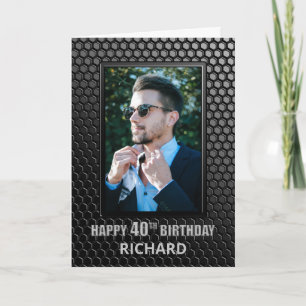 Custom Foto Black 40. Geburtstag Karte