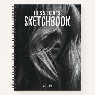 Custom Foto Black & White Artist Sketchbook Notizbuch