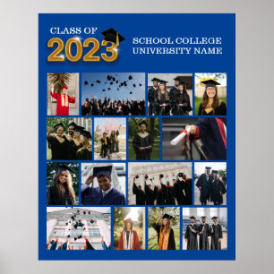 Custom Foto Blue Abschluss Class of 2023 School Poster