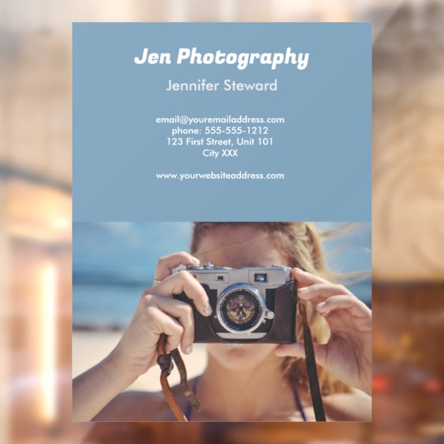 Custom Foto Blue Fotograf Fensteraufkleber (Blatt 2)