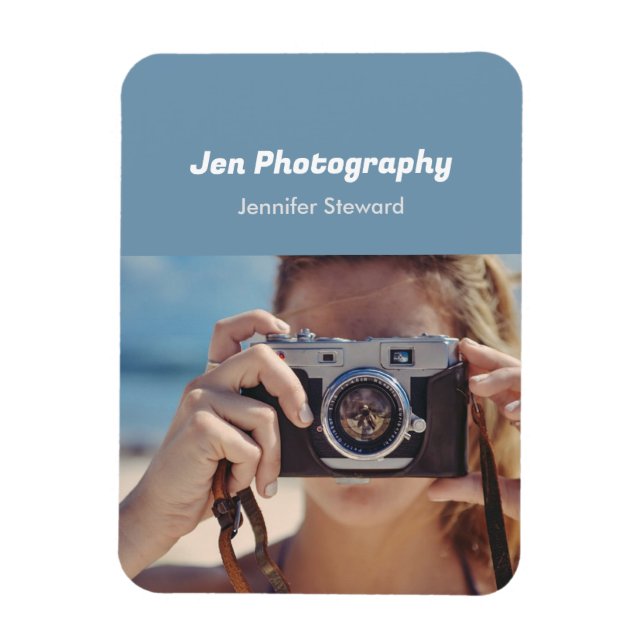 Custom Foto Blue Fotograf Magnet (Vertikal)