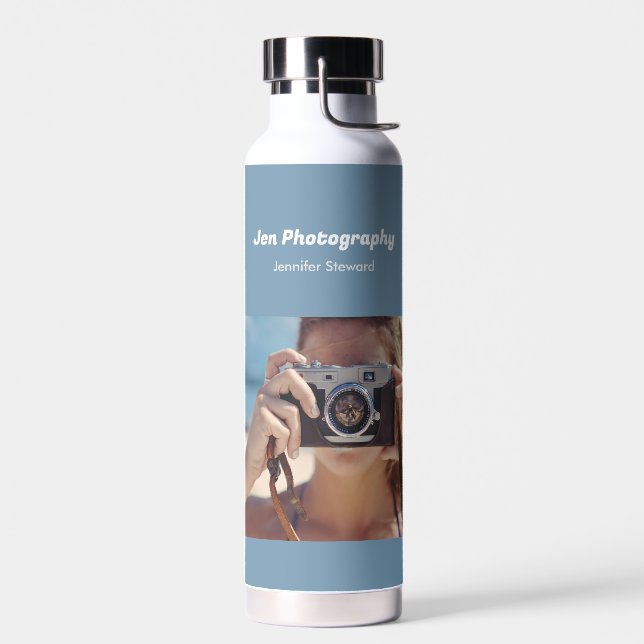 Custom Foto Blue Fotograf Trinkflasche (Links)