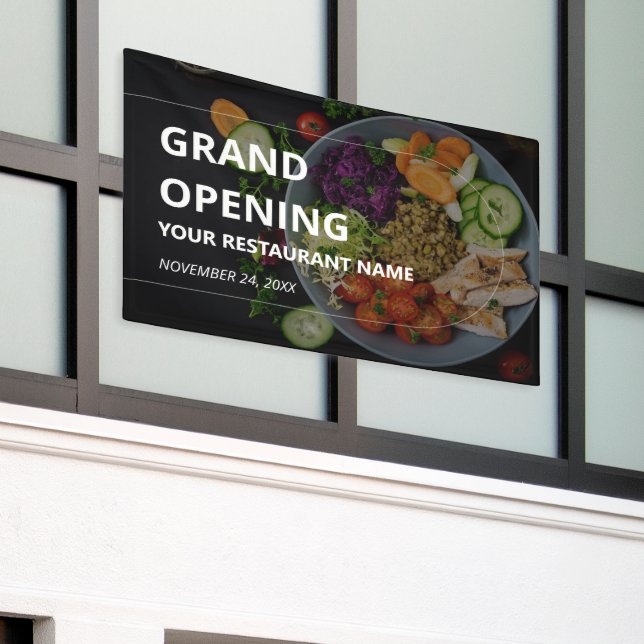 Custom Foto Bold Restaurant Grand Opening Banner (Äußeres Gebäude)