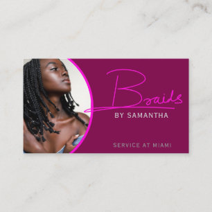 Custom Foto Braids Hair Artist Visitenkarte Telefonnummerkarte
