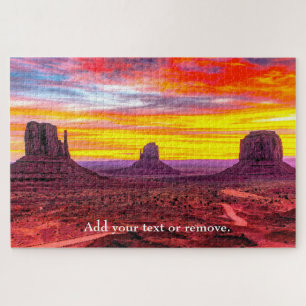 Custom Foto bunt Sonnenuntergang Monument Valley U Puzzle