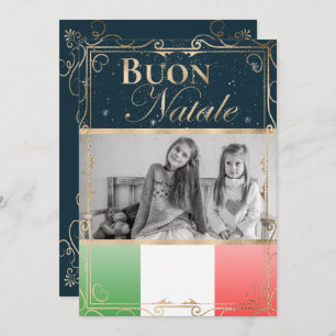 Custom Foto Buon Natale Italienische Fahne Weihnac Feiertagskarte
