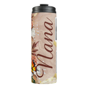 Custom Foto Butterfly Floral Mama Oma Thermosbecher