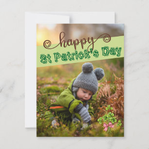 Custom Foto Card St Patrick's Day Niedlichen Kleeb Feiertagskarte