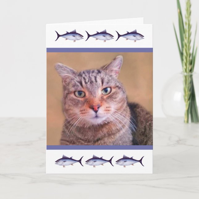 Custom Foto Cat Vater Geburtstag Karte (Vorderseite)