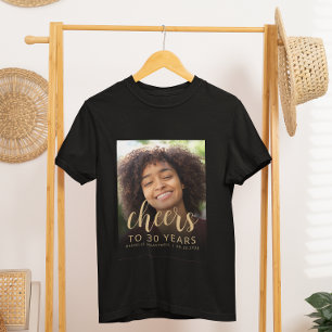 Custom Foto Cheers 30. Geburtstag Party T-Shirt