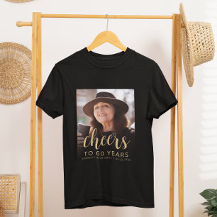 Custom Foto Cheers 60. Geburtstagsparty T-Shirt