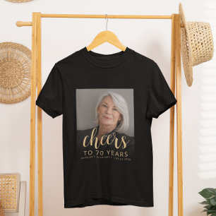 Custom Foto Cheers 70. Geburtstagsparty T-Shirt