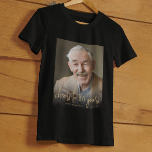 Custom Foto Cheers 80. Geburtstagsparty T-Shirt