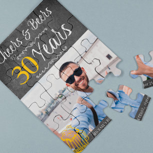 Custom Foto Cheers und Biere 30. Geburtstag Puzzle