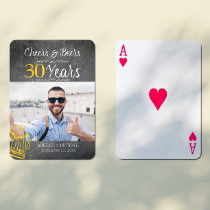 Custom Foto Cheers und Biere 30. Geburtstag Spielkarten