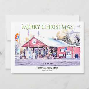 Custom Foto Christmas Card Wasserfarbenroute 66 Feiertagskarte