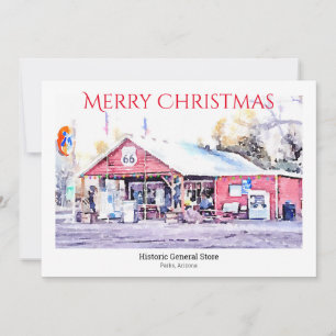 Custom Foto Christmas Card Wasserfarbenroute 66 Feiertagskarte