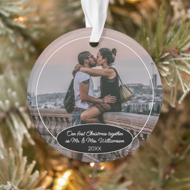 Custom Foto Christmas Classic Personalisiert 2025 Ornament (Baum)