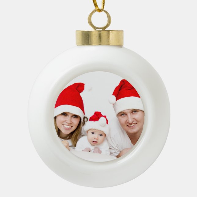 Custom Foto Christmas Keramik Kugel-Ornament (Vorderseite)