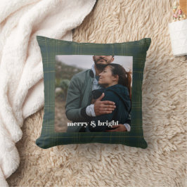 Custom Foto Christmas Merry & Bright | Modern Kissen
