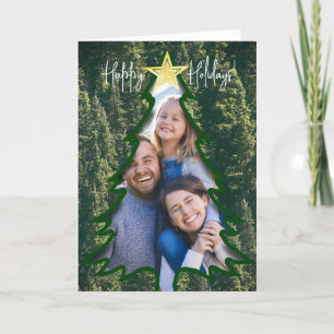 Custom Foto Christmas Tree - Holiday Card Feiertagskarte