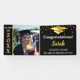 Custom Foto Class 2025 für Black & Gold Abschluss Banner