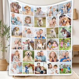Custom Foto Collage 30 Familie Freunde Haustiere H Fleecedecke