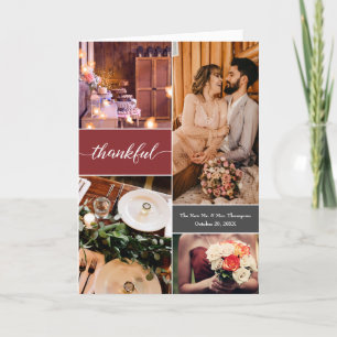 Custom Foto Collage Burnt Orange Dankeskarte