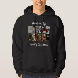 Custom Foto Collage Familienname Skript Weihnachte Hoodie