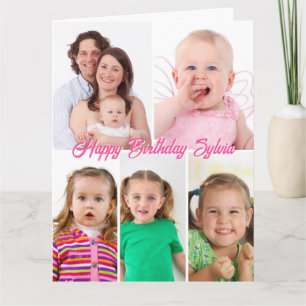 Custom Foto Collage Geburtstag Karte