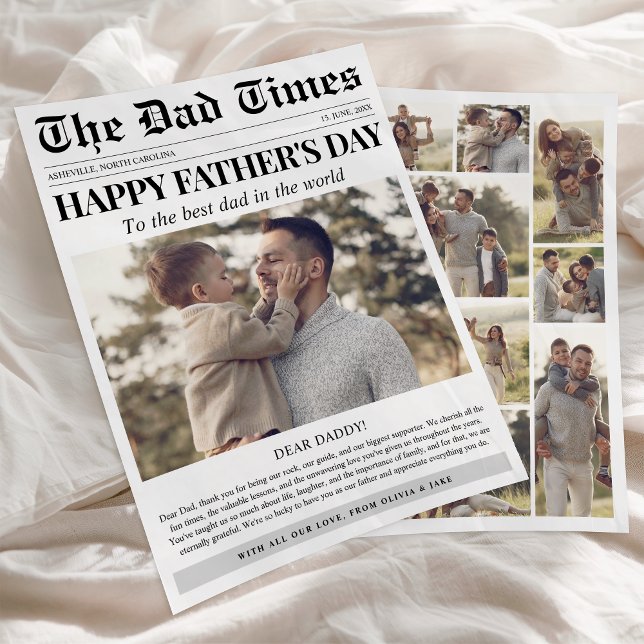 Custom Foto Collage Happy Vatertag Zeitung (Von Creator hochgeladen)