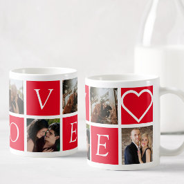 Custom Foto Collage Paare LIEBE Romantisch Kaffeetasse