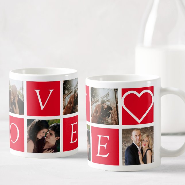 Custom Foto Collage Paare LIEBE Romantisch Kaffeetasse (Von Creator hochgeladen)