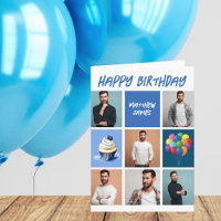 Custom Foto Collage personalisierte Blue Birthday