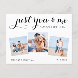Custom Foto Collage Pet Wedding Hund Save the Date Ankündigungspostkarte