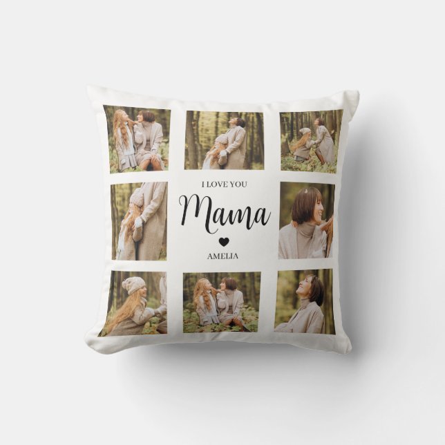 Custom Foto Collage Pillow für Mama Personalisiert Kissen (Vorderseite)